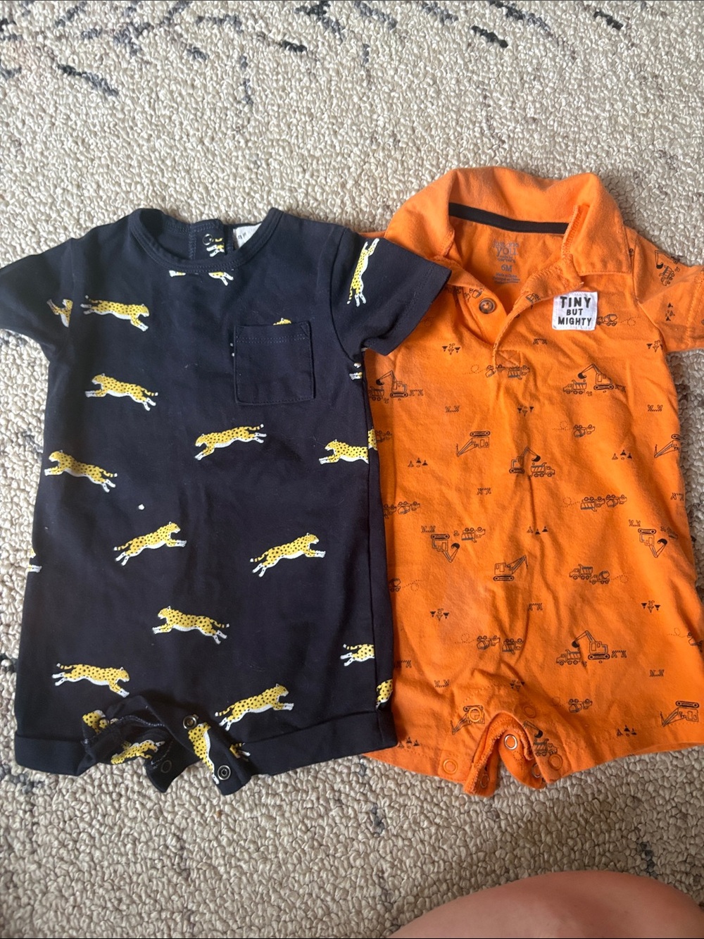 Tiny But Mighty Orange Short-Sleeve Polo Footie for Kids